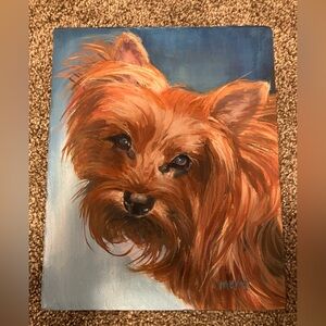 Original Art - Yorkshire Terrier Yorkie Dog Painting on Canvas